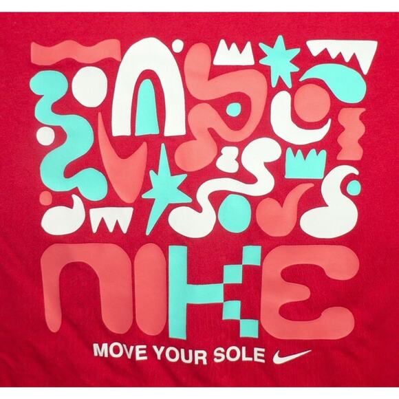 Nike Girls Move Your Soul Short Sleeve Crew Neck Graphic Cotton Tee Red XL $28 - Picture 5 of 5